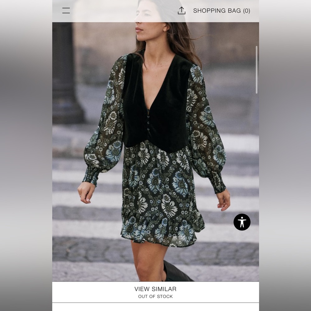 NWT Zara printed dress with vest size large
